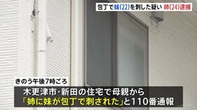 「姉に妹が包丁で刺された」母親が110番 妹の背中を包丁で刺し殺害しようとしたか 24歳の姉を逮捕 女性は命に別条なし 千葉・木更津市|TBS NEWS DIG