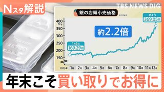 年末こそ「買い取り」でお得に！金の小売価格は1年で約1.6倍、銀は2.2倍に上昇【Nスタ解説】| TBS CROSS DIG with Bloomberg