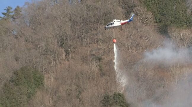 【LIVE画像あり】山林火災延焼続く　火は最も近い住宅まで約50メートル　ヘリコプターなどで消火活動再開　山梨・上野原市|TBS NEWS DIG