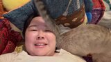 【 やす子 】愛猫アビシの尻尾が顔にパタパタ 「アビシありがとう」癒やしのひとときに感謝のつぶやき|TBS NEWS DIG