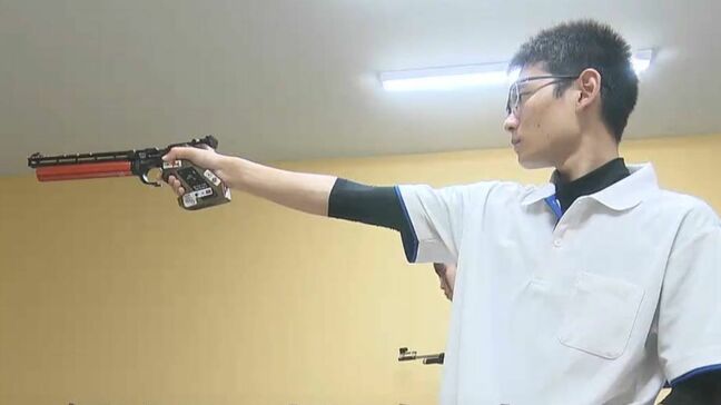 岡山商科大の中山惇之丞選手　’’無課金おじさん’’と同じく装備を身につけないスタイルで射撃の世界選手権（エジプト）10mエアピストルに出場|TBS NEWS DIG