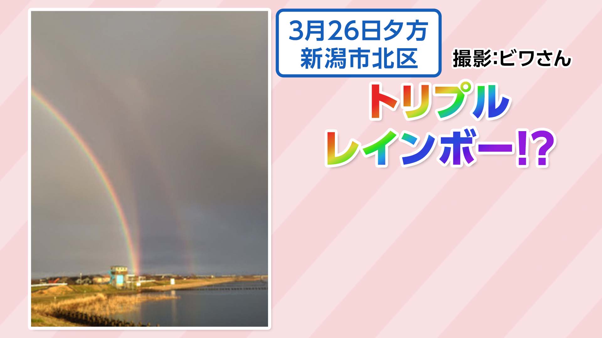新潟市北区で撮影された『トリプルレインボー』なぜ虹が3重に？ | 新潟