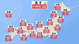 【5月並みの陽気に】あすは全国的に気温上がる　西日本で雲広がり…夕方からは傘の出番か　週末は25℃以上の夏日になる所も【あす以降の天気】|TBS NEWS DIG