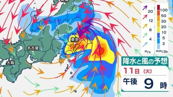 【台風情報】台風15号(チャンホン)あす11日(火)山の日に勢力を強め関東接近へ…中心気圧980hPaまで発達、最大瞬間風速35mの強風警戒【風と雨のシミュレーション】 | 富山のニュース|天気・防災|チューリップテレビ