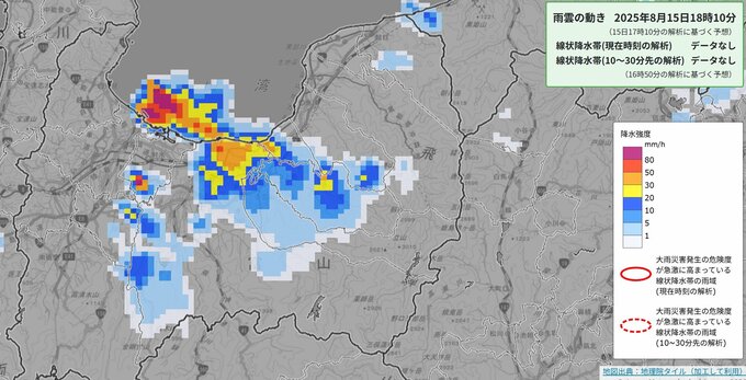 【大雨情報】北陸で非常に激しい雨のおそれ　富山県は1時間に50ミリ予測　土砂災害や河川増水に警戒【雨と風のシミュレーション】|TBS NEWS DIG