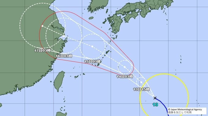 【台風情報】台風13号 最大瞬間風速50メートルの猛烈な風が吹く見込み 3連休に“強い勢力”で直撃か【最新進路予想】|TBS NEWS DIG