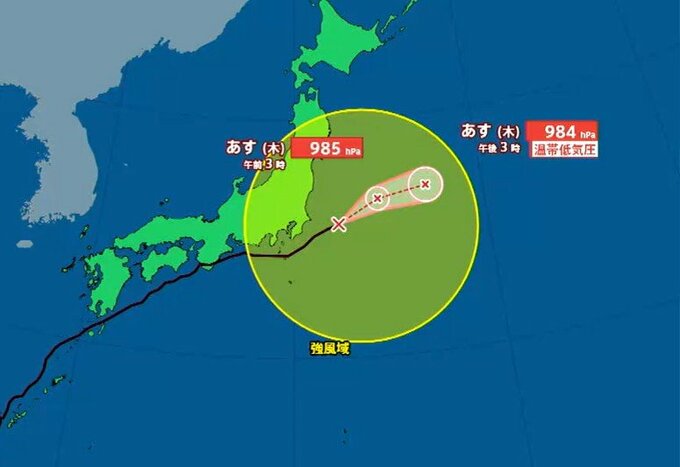 【台風情報】台風6号(チャンミー)が温帯低気圧へ変わる見込み　宮城県内は強風と高波に注意【台風進路図・3日午後5時】|TBS NEWS DIG