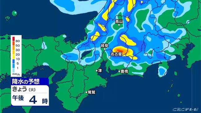 東海地方は午後から広く雨 いつどこで降る?最新の雨シミュレーション 愛知・名古屋・岐阜・三重の天気予報(7/28 昼)|TBS NEWS DIG
