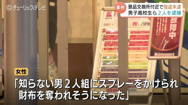 パチンコ景品交換所で30代女性を襲撃か 富山市の高校生ら少年2人を逮捕 スプレー噴射で強盗未遂の疑い、事件発生から6日後に逮捕|TBS NEWS DIG