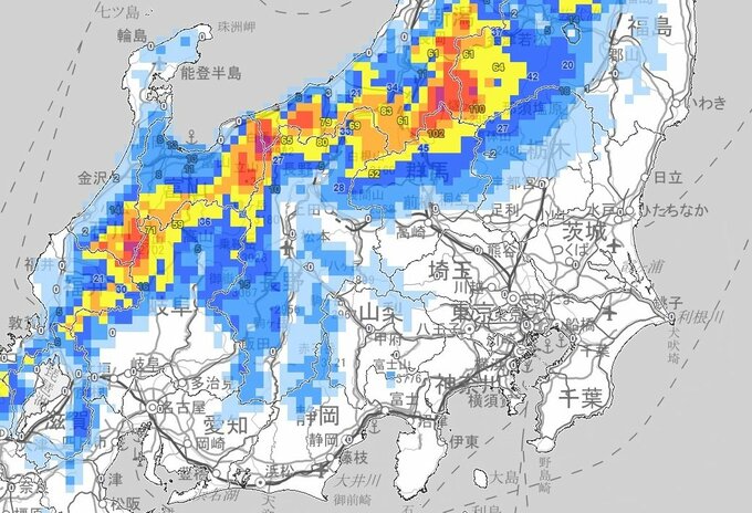 【関東甲信気象情報】長野県と関東地方北部では引き続きあす朝にかけて大雪となる見込み　あす午前６時までさらに最大50センチの降雪予想　積雪や路面の凍結による交通障害に警戒・注意を|TBS NEWS DIG