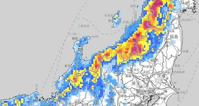 【大雪情報】北陸地方は21日から25日頃にかけて大雪による交通障害に注意・警戒を　22日朝まで新潟山沿いで100センチの降雪予想【雪と雨のシミュレーション】　|　富山のニュース｜天気・防災｜チューリップテレビ