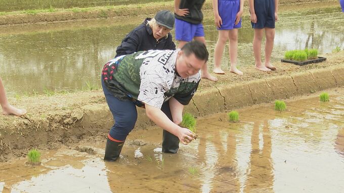 元横綱・白鵬が田植え体験 ”酒造りの神様”農口尚彦研究所で精を出す 地元の子供も歓喜|TBS NEWS DIG