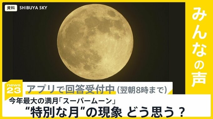今夜11月5日は今年最大の満月「スーパームーン」 “特別な月”の現象どう思う？【news23】|TBS NEWS DIG
