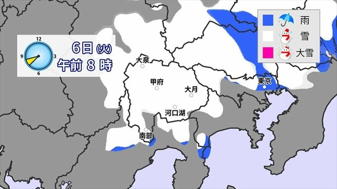 大雪のおそれ　通勤通学の時間帯は新たに数㎝の降雪予想　今後の注意点　気象予報士が解説　山梨|TBS NEWS DIG