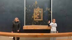 仏・パリ ルーブル美術館の「モナリザ」に環境活動家がスープかけ抗議| TBS CROSS DIG with Bloomberg