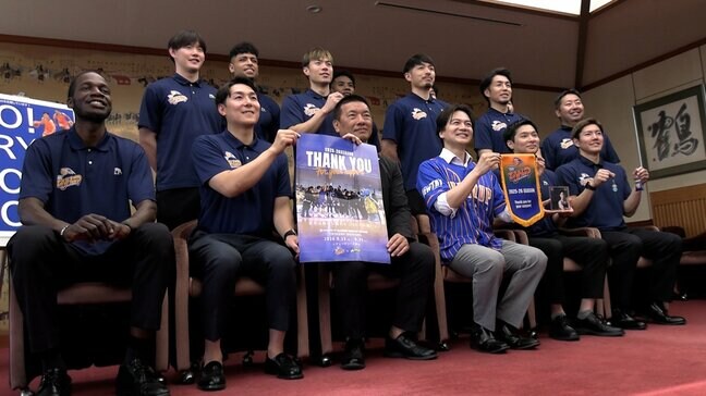 昨季16位から4位へ大躍進！トライフープ岡山選手らがホームタウンの津山へ 今シーズンの成績を報告【岡山】　|TBS NEWS DIG