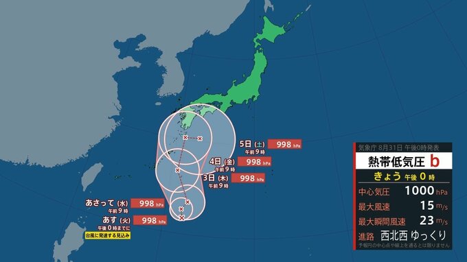 「台風の卵」が複数発生　新たな台風は九州方面へ？少雨の西日本に恵みの雨か、それとも大雨か《全国の週間予報9月2日～7日》　|　北海道のニュース｜HBC北海道放送