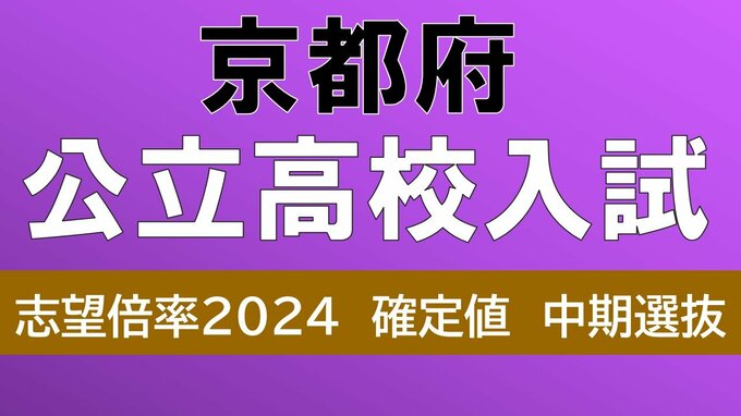 【確定値】京都府公立高校入試2024　京都すばる1.67倍、堀川1.13倍、嵯峨野1.32倍、鴨沂1.58倍（令和6年度高校受験　中期選抜全日制の全校掲載）|TBS NEWS DIG