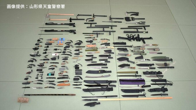「刃物や刀剣類に強い興味」水中銃やトンファーも... 職質にナイフで抵抗し逮捕された無職の男(41)を再逮捕　 銃刀法違反の疑い　押収されたのはなんと約100点（山形）|TBS NEWS DIG