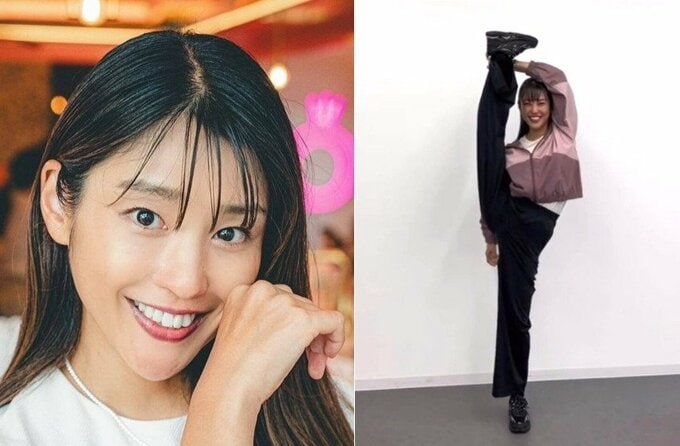 【 岡副麻希 】　驚異のI字バランス披露　「あまりに動きやすいので、試しにひさしぶりにI字バランスをやってみました」|TBS NEWS DIG