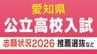 【愛知県公立高校入試 2026】出願状況  推薦・特色選抜などの倍率  普通科では｢熱田｣2.92～4.38倍 ｢千種｣2.67～4.00倍 ｢大府｣2.64～3.96倍 志願者数【一覧】　|　名古屋・愛知・岐阜・三重のニュース【CBC news】 | CBC web